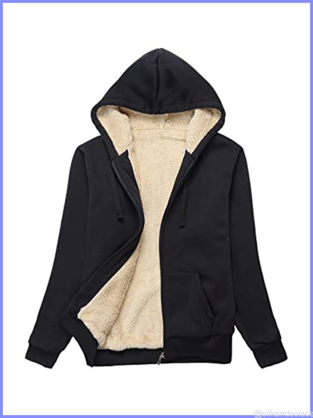 Women's Sherpa Lined Fleece Hoodie Zip Up Sweatshirt Winter Jacket